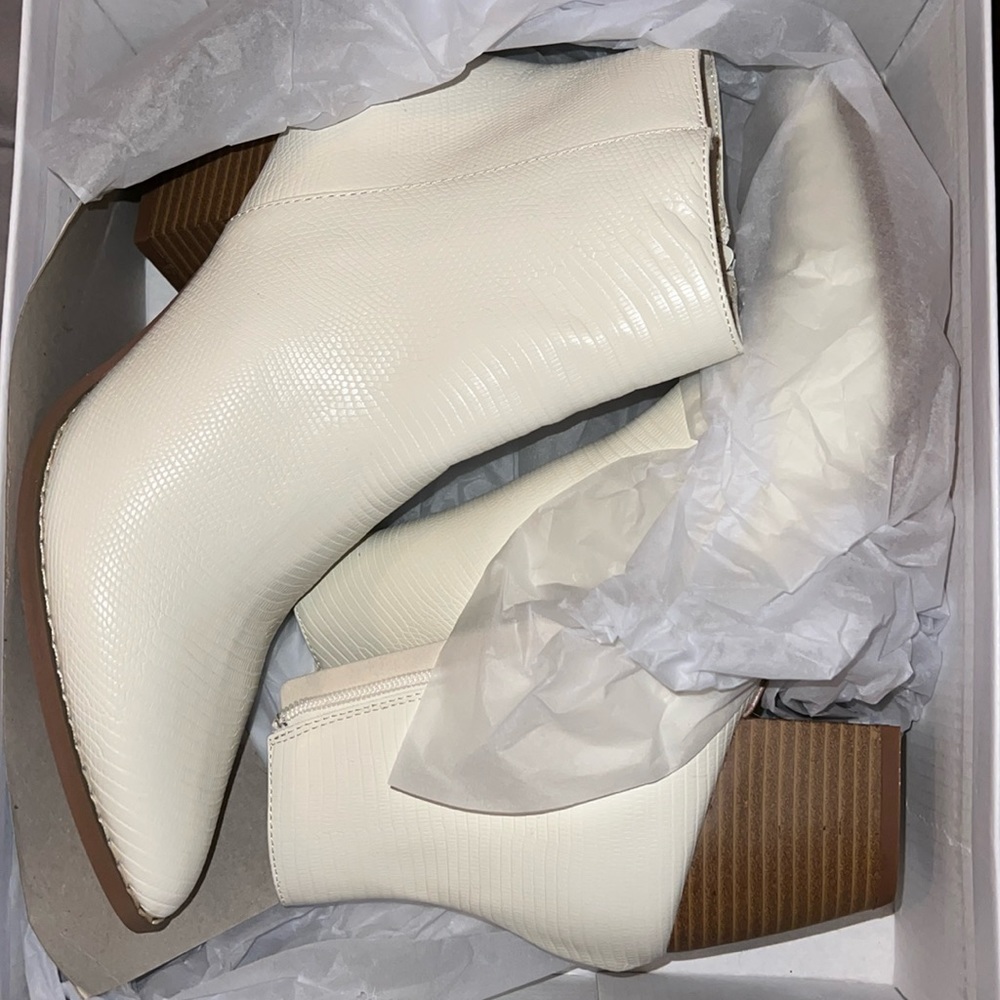 Lulu's Cream Ankle Boots